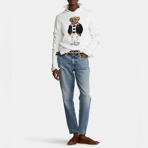 NWT POLO RALPH LAUREN Sweater With Polo BearEmbroidery white Size US XL - Picture 3 of 9